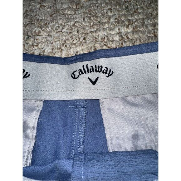 Callaway Mens Chino Golf Shorts SIZE 32 Blue  Opti Dri Stretch EUC - Picture 3 of 6